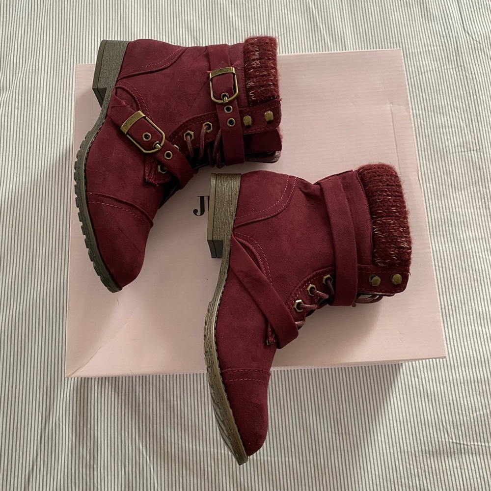 Justfab Booties, Leilani, Burgundy
